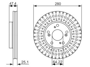 Disc frana HONDA CIVIC X limuzina (FC_) 1.6 i-VTEC (FC5) benzina 125 cai BOSCH 0 986 479 625