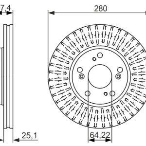 Disc frana HONDA CIVIC IX (FK) 1.4 i-VTEC (FK1) benzina 99 cai BOSCH 0 986 479 625