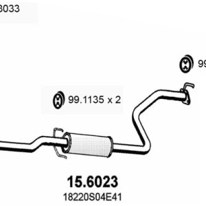 Toba esapamet intermediara HONDA CIVIC VI Hatchback (EJ, EK) 1.4 i (EJ9) benzina 75 cai ASSO 15.6023
