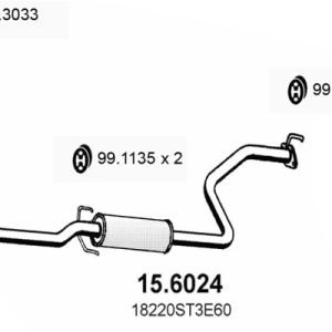 Toba esapamet intermediara HONDA CIVIC VI Hatchback (EJ, EK) 1.4 i (EJ9) benzina 75 cai ASSO 15.6024