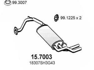Toba esapament finala HONDA CIVIC IV Hatchback (EC, ED, EE, EF) 1.6 i 16V (ED7) benzina 130 cai ASSO 15.7003