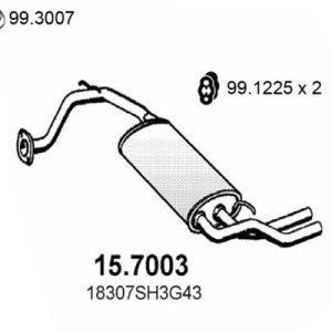 Toba esapament finala HONDA CIVIC IV Hatchback (EC, ED, EE, EF) 1.6 i 16V (ED7) benzina 130 cai ASSO 15.7003