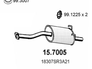 Toba esapament finala HONDA CIVIC V Hatchback (EG) 1.3 16V (EG3) benzina 75 cai ASSO 15.7005