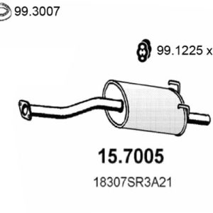 Toba esapament finala HONDA CIVIC V Hatchback (EG) 1.3 16V (EG3) benzina 75 cai ASSO 15.7005