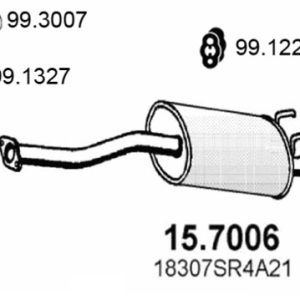 Toba esapament finala HONDA CIVIC V Hatchback (EG) 1.5 i 16V (EG4) benzina 94 cai ASSO 15.7006