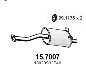 Toba esapament finala HONDA CIVIC VI Hatchback (EJ, EK) 1.4 i (EJ9) benzina 75 cai ASSO 15.7007
