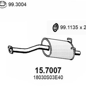 Toba esapament finala HONDA CIVIC VI Hatchback (EJ, EK) 1.4 i (EJ9) benzina 75 cai ASSO 15.7007