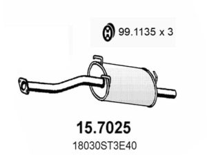Toba esapament finala HONDA CIVIC VI Hatchback (EJ, EK) 1.4 i (EJ9) benzina 75 cai ASSO 15.7025