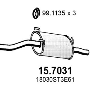 Toba esapament finala HONDA CIVIC VI Fastback (MA, MB) 1.6 16V (MB4) benzina 116 cai ASSO 15.7031