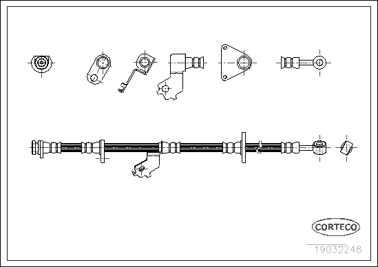 Furtun frana HONDA CIVIC VI limuzina (EJ, EK, SO) 1.4 i (EJ9) benzina 90 cai CORTECO 19032248