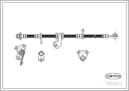 Furtun frana HONDA CIVIC VI limuzina (EJ, EK, SO) 1.4 i (EJ9) benzina 90 cai CORTECO 19032273
