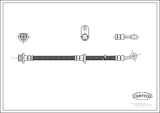 Furtun frana HONDA CIVIC VIII limuzina (FD, FA) 1.3 IMA (FA3, FD3) benzina/elector 95 cai CORTECO 19032311