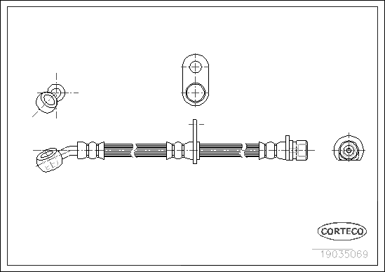 Furtun frana HONDA CIVIC VI limuzina (EJ, EK, SO) 1.6 VTi (EK4, SO4) benzina 160 cai CORTECO 19035069
