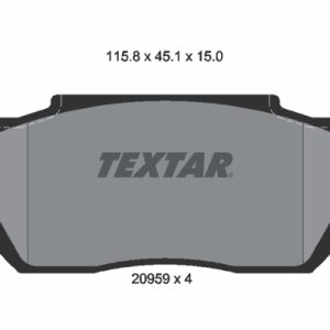 Placute frana HONDA CIVIC IV Hatchback (EC, ED, EE, EF) 1.3 (EC8) benzina 75 cai TEXTAR 2095901