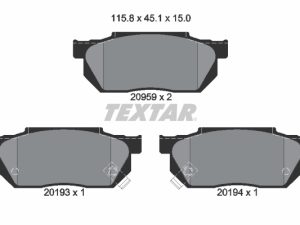 Placute frana HONDA CIVIC III Hatchback (AL, AJ, AG, AH) 1.5 GL (AH) benzina 86 cai TEXTAR 2095902