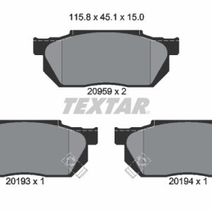 Placute frana HONDA CIVIC III Hatchback (AL, AJ, AG, AH) 1.5 GL (AH) benzina 86 cai TEXTAR 2095902
