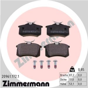 Placute frana HONDA CIVIC VI cupe (EJ, EM1) 1.6 i (EJ6) benzina 105 cai ZIMMERMANN 20961.172.1