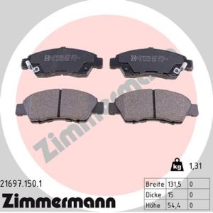 Placute frana HONDA CIVIC VI Hatchback (EJ, EK) 1.4 i (EJ9) benzina 75 cai ZIMMERMANN 21697.150.1