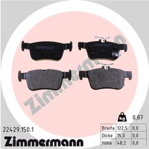 Placute frana HONDA CIVIC X hatchback (FC_, FK_) 1.0 VTEC (FK6) benzina 129 cai ZIMMERMANN 22429.150.1