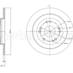 Disc frana HONDA CIVIC IX Tourer (FK) 1.6 i-DTEC (FK3) diesel 120 cai METELLI 23-1391C