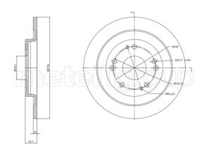 Disc frana HONDA CIVIC IX limuzina (FB) 1.8 (FB2) benzina 140 cai METELLI 23-1391C