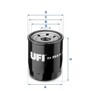 Filtru ulei HONDA CIVIC X hatchback (FC_, FK_) 1.0 VTEC (FK6) benzina 129 cai UFI 23.265.00