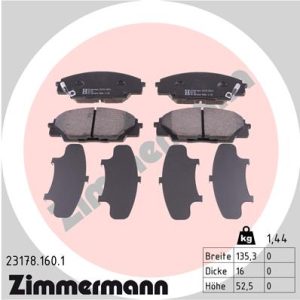 Placute frana HONDA CIVIC VII Hatchback (EU, EP, EV) 2.0 Type-R (EP3) benzina 200 cai ZIMMERMANN 23178.160.1