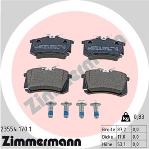 Placute frana HONDA CIVIC VI cupe (EJ, EM1) 1.6 i (EJ6) benzina 105 cai ZIMMERMANN 23554.170.1