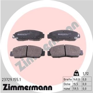 Placute frana HONDA CIVIC VIII limuzina (FD, FA) 1.3 IMA (FA3, FD3) benzina/elector 95 cai ZIMMERMANN 23729.155.1