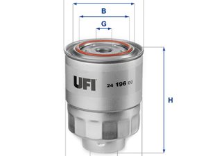 Filtru combustibil HONDA CIVIC VIII Hatchback (FN, FK) 2.2 CTDi (FK3) diesel 140 cai UFI 24.196.00