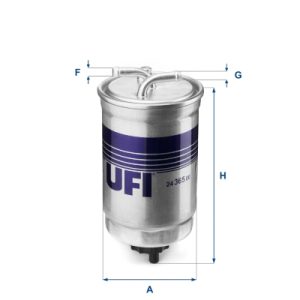 Filtru combustibil HONDA CIVIC VI Aerodeck (MB, MC) 2.0 i D (MC3) diesel 105 cai UFI 24.365.00