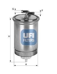 Filtru combustibil HONDA CIVIC VII Hatchback (EU, EP, EV) 1.7 CTDi (EP4, EU9) diesel 100 cai UFI 24.435.00