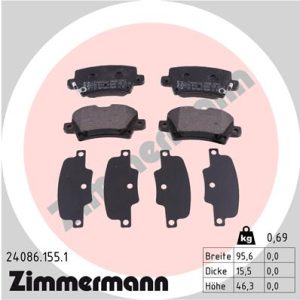 Placute frana HONDA CIVIC VIII limuzina (FD, FA) 1.3 IMA (FA3, FD3) benzina/elector 95 cai ZIMMERMANN 24086.155.1