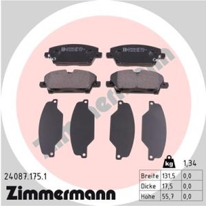 Placute frana HONDA CIVIC VIII Hatchback (FN, FK) 1.4 (FK1) benzina 83 cai ZIMMERMANN 24087.175.1