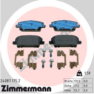 Placute frana HONDA CIVIC VIII Hatchback (FN, FK) 1.4 (FK1) benzina 83 cai ZIMMERMANN 24087.175.2