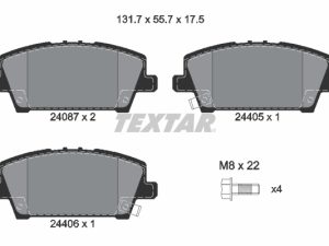 Placute frana HONDA CIVIC VIII Hatchback (FN, FK) 1.4 (FK1) benzina 83 cai TEXTAR 2408701