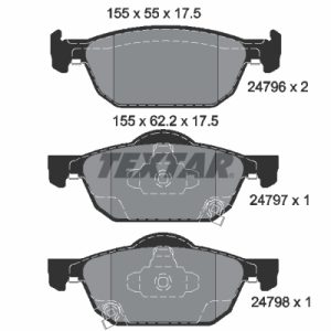 Placute frana HONDA CIVIC IX (FK) 1.6 i-DTEC (FK3) diesel 120 cai TEXTAR 2479601