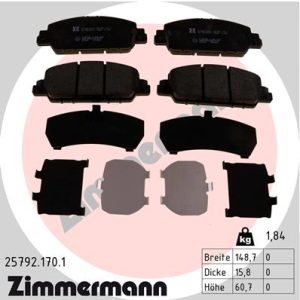 Placute frana HONDA HR-V (RU) 1.5 (RU1) benzina 130 cai ZIMMERMANN 25792.170.1