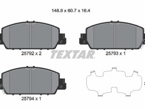Placute frana HONDA HR-V (RU) 1.5 (RU1) benzina 130 cai TEXTAR 2579201