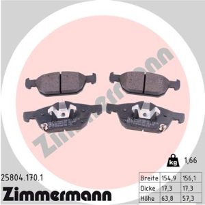 Placute frana HONDA CIVIC X hatchback (FC_, FK_) 1.0 VTEC (FK6) benzina 129 cai ZIMMERMANN 25804.170.1