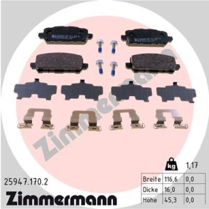 Placute frana HONDA HR-V (RU) 1.5 (RU1) benzina 130 cai ZIMMERMANN 25947.170.2