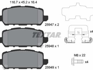Placute frana HONDA HR-V (RU) 1.5 (RU1) benzina 130 cai TEXTAR 2594701