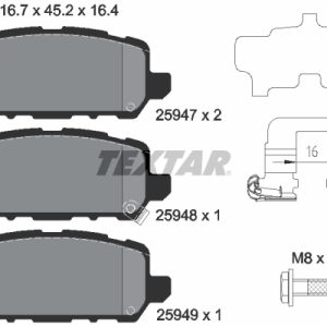 Placute frana HONDA HR-V (RU) 1.5 (RU1) benzina 130 cai TEXTAR 2594701