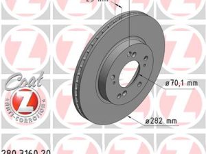 Disc frana HONDA HR-V (GH_) 1.6 16V (GH1, GH3) benzina 105 cai ZIMMERMANN 280.3160.20