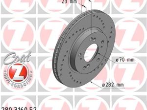 Disc frana HONDA HR-V (GH_) 1.6 16V (GH1, GH3) benzina 105 cai ZIMMERMANN 280.3160.52