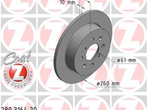 Disc frana HONDA CIVIC VII Hatchback (EU, EP, EV) 1.4 i (EP1, EU7) benzina 75 cai ZIMMERMANN 280.3164.20