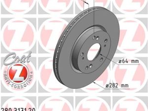 Disc frana HONDA CIVIC VIII limuzina (FD, FA) 1.3 IMA (FA3, FD3) benzina/elector 95 cai ZIMMERMANN 280.3171.20