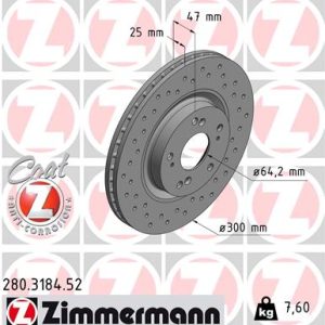 Disc frana HONDA CIVIC VIII Hatchback (FN, FK) Type R (FN2) benzina 201 cai ZIMMERMANN 280.3184.52