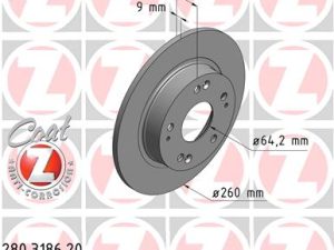 Disc frana HONDA CIVIC VIII limuzina (FD, FA) 1.3 IMA (FA3, FD3) benzina/elector 95 cai ZIMMERMANN 280.3186.20