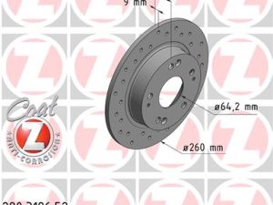 Disc frana HONDA CIVIC VIII limuzina (FD, FA) 1.3 IMA (FA3, FD3) benzina/elector 95 cai ZIMMERMANN 280.3186.52